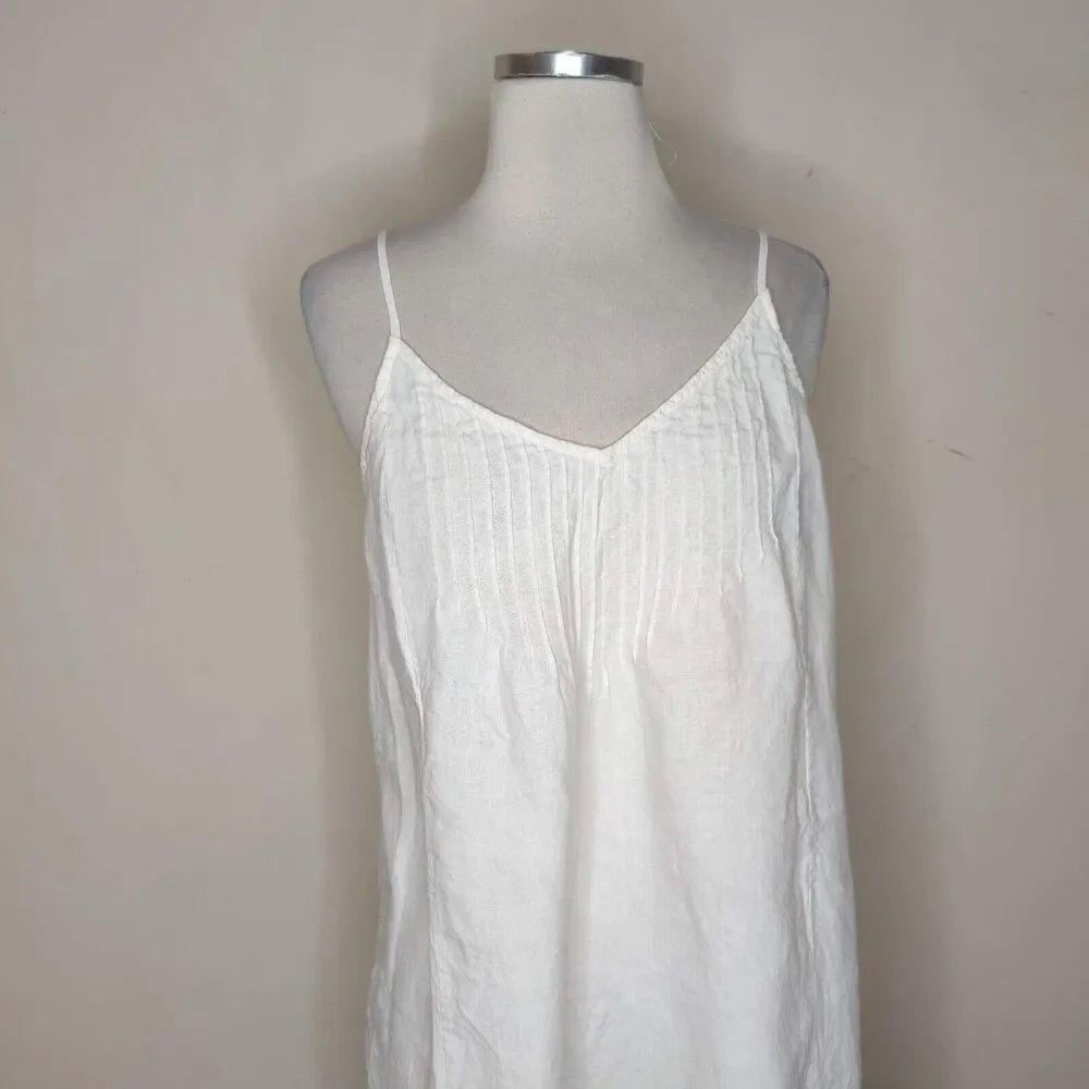 Boden Linen Sleeveless Dress White Tank Dress - Picture 2 of 9